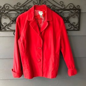 Chicos Red Cotton Jacket Chicos Size 1